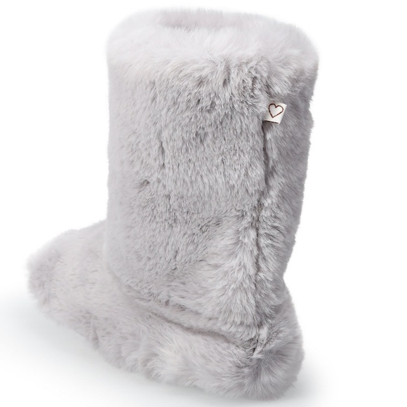 Lc Allover Faux Fur Tall Boots Slippers 